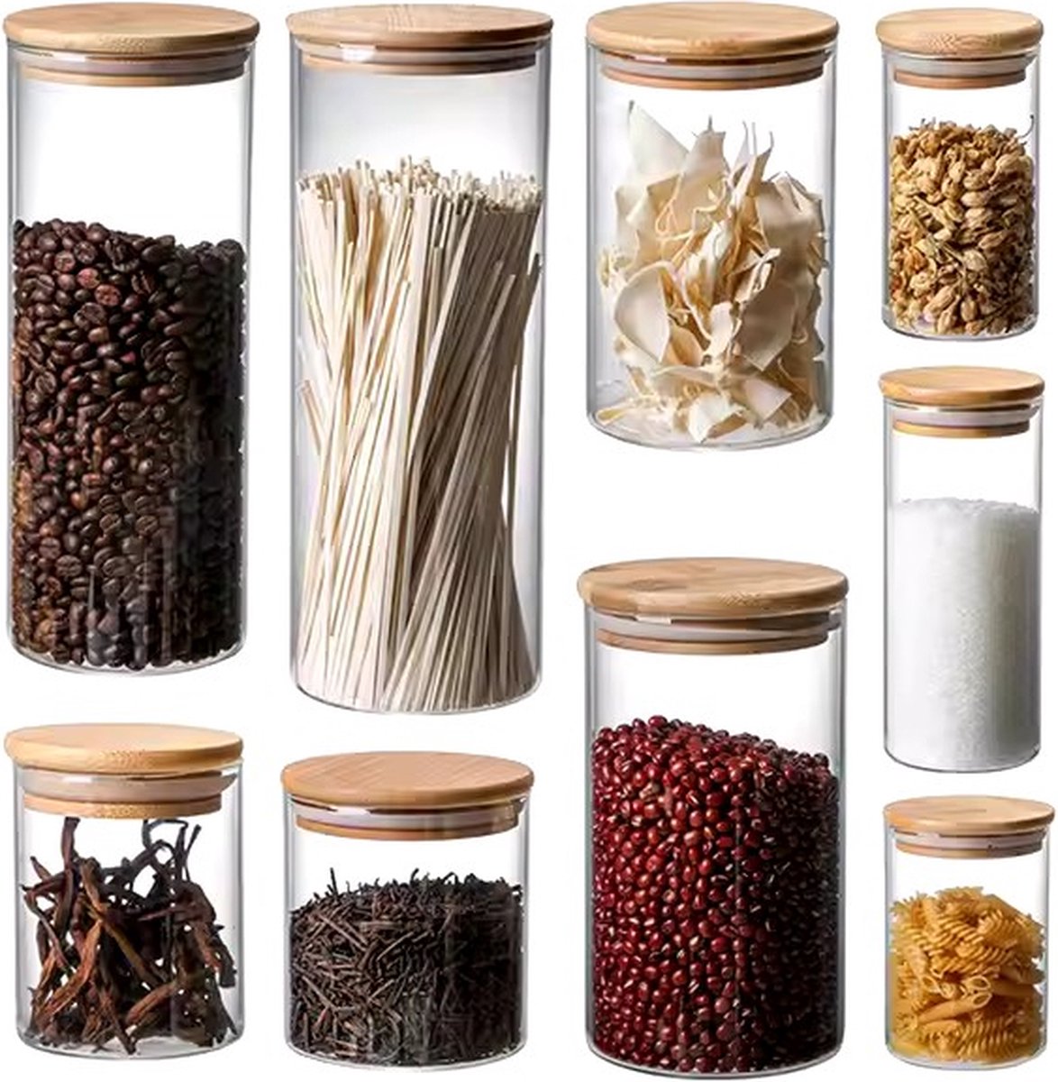 Stijlster Glass storage jars 9 pieces