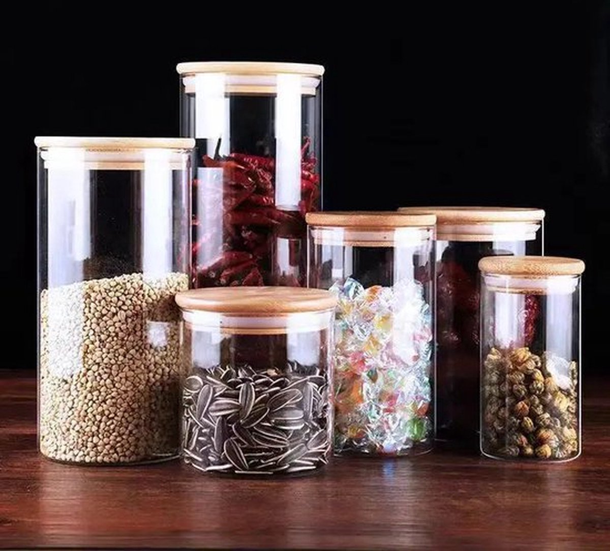 Stijlster Glass storage jars 9 pieces