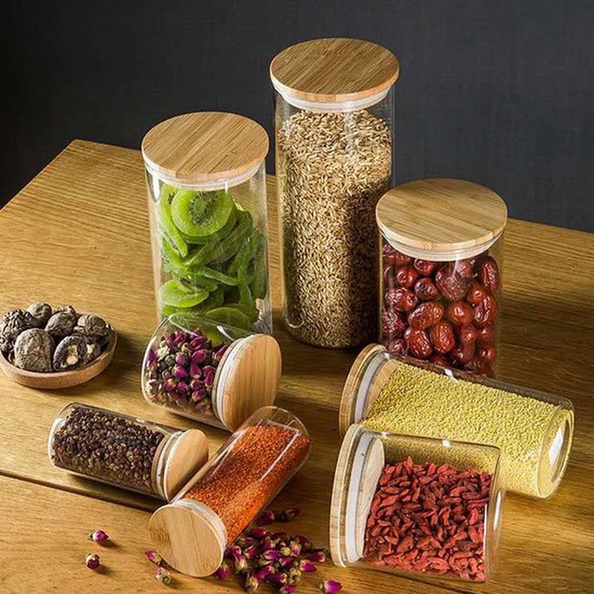 Stijlster Glass storage jars 9 pieces