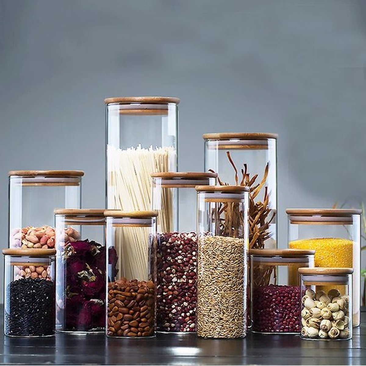 Stijlster Glass storage jars 9 pieces
