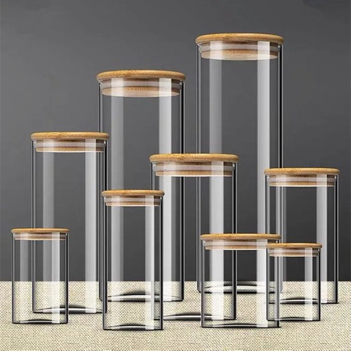 Stijlster Glass storage jars 9 pieces