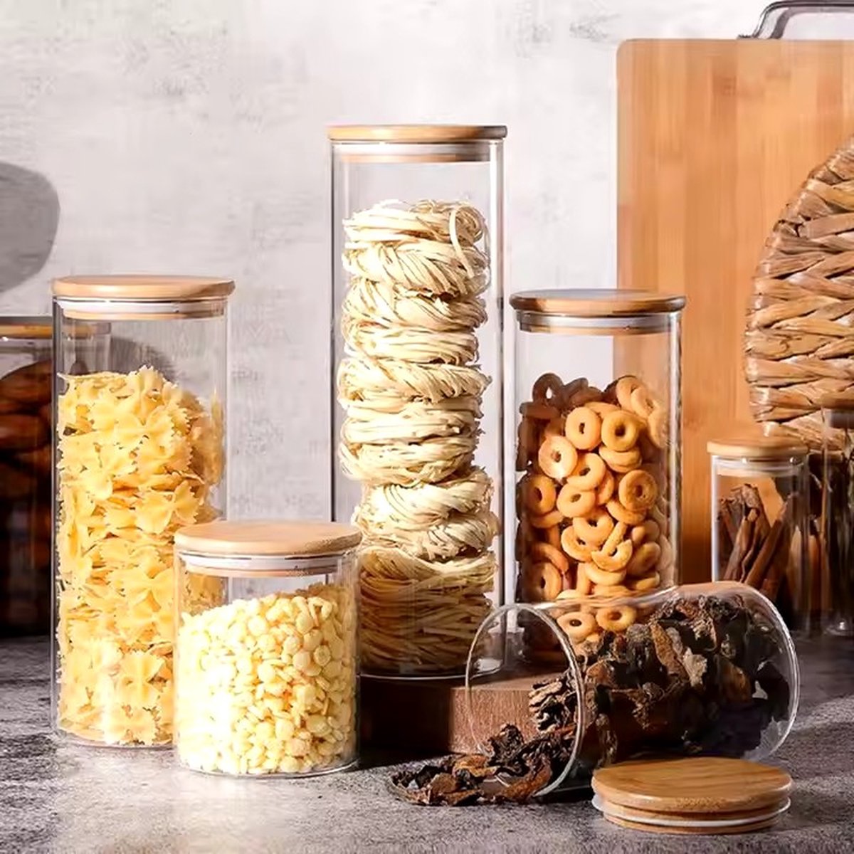 Stijlster Glass storage jars 9 pieces