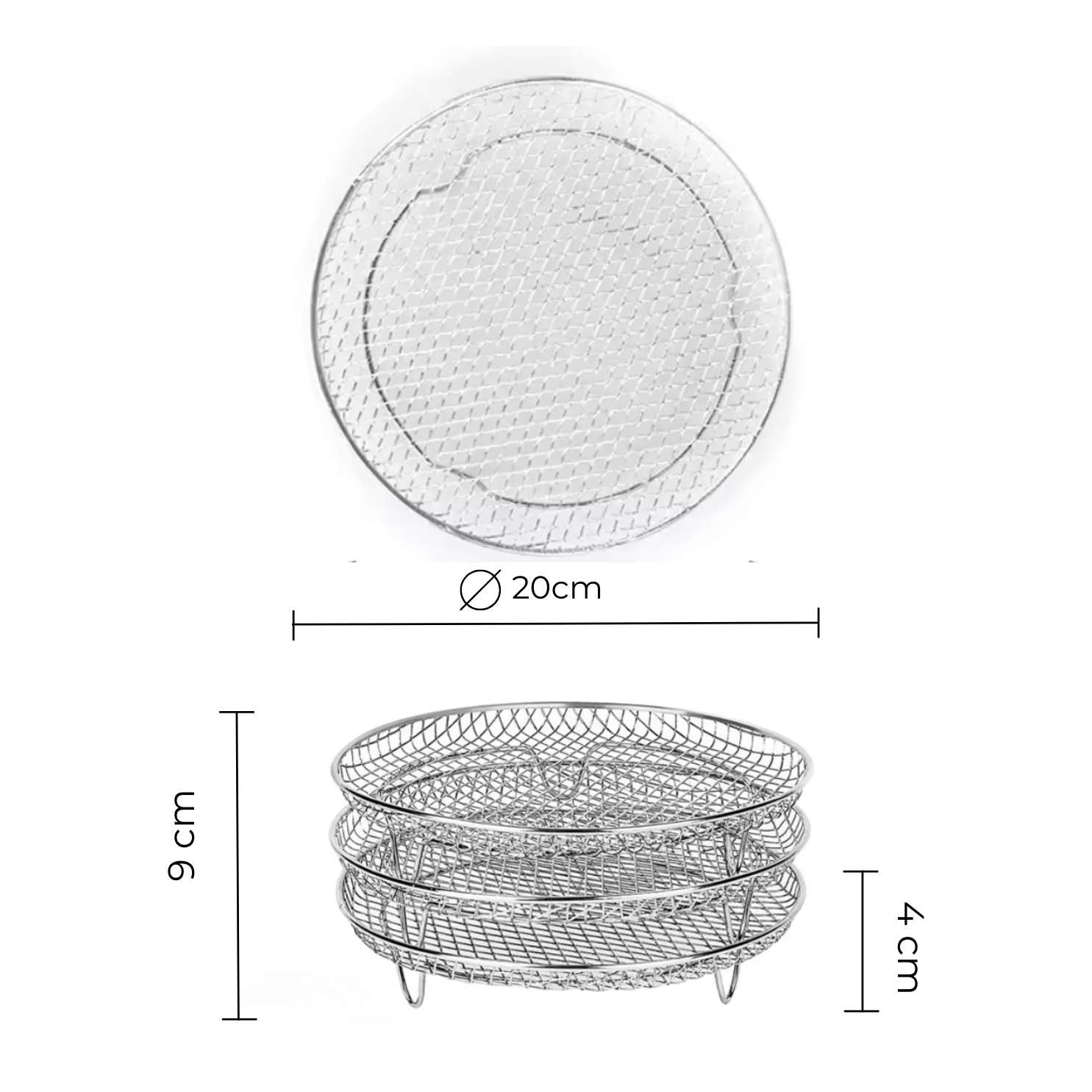 Grille de cuisson (3 pièces) + 2 pinces