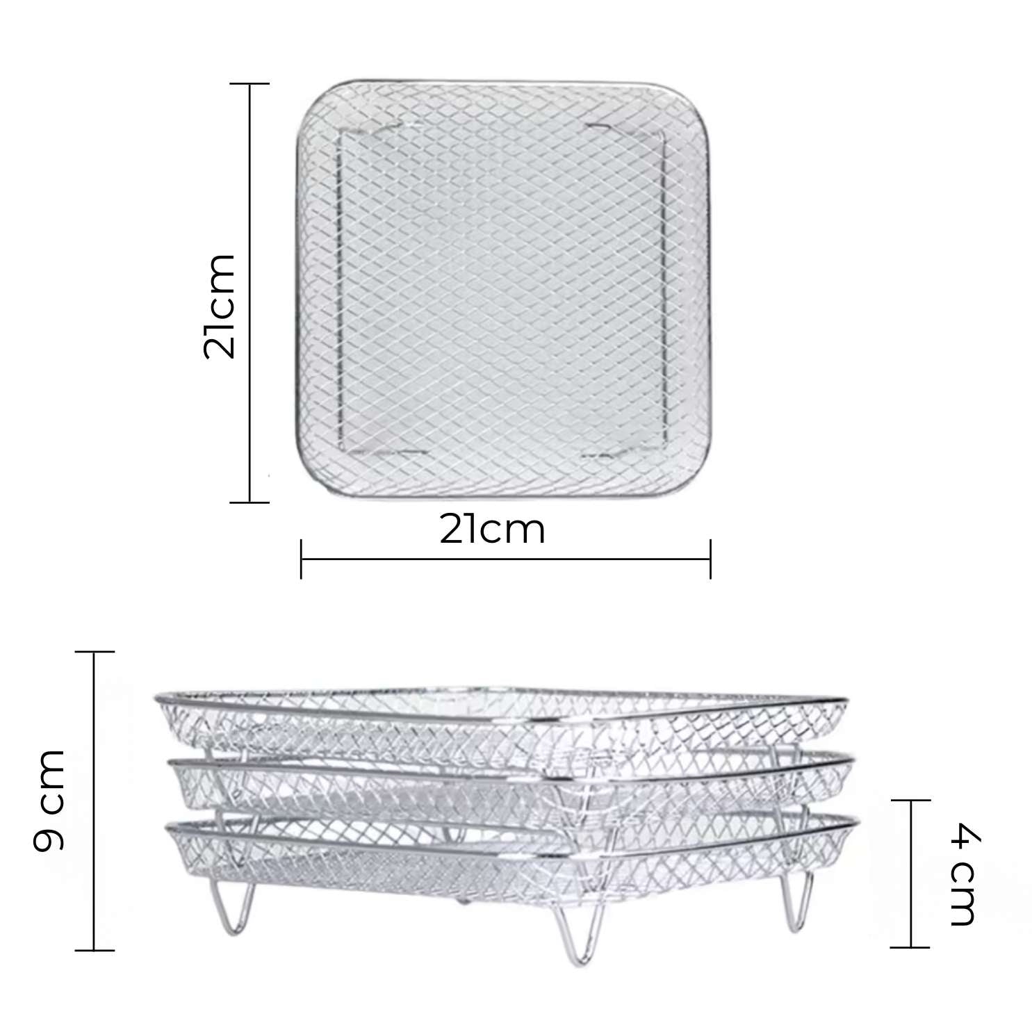 Grille de cuisson (3 pièces) + 2 pinces