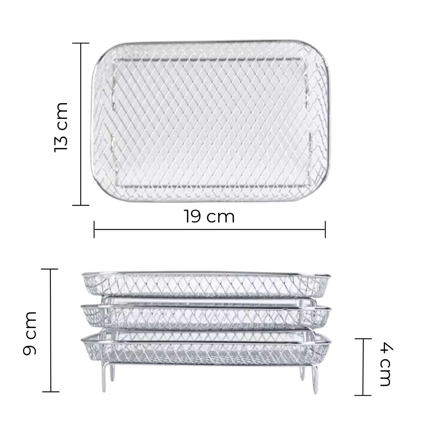 Grille de cuisson (3 pièces) + 2 pinces