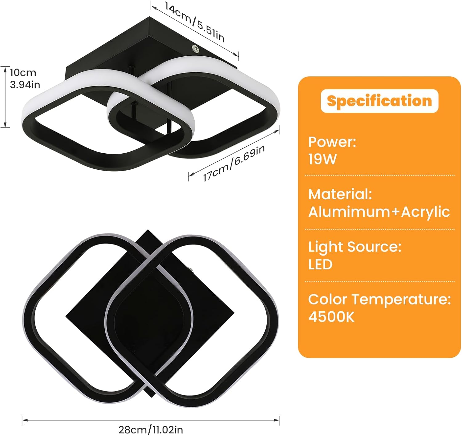 Elegant LED ceiling lamp