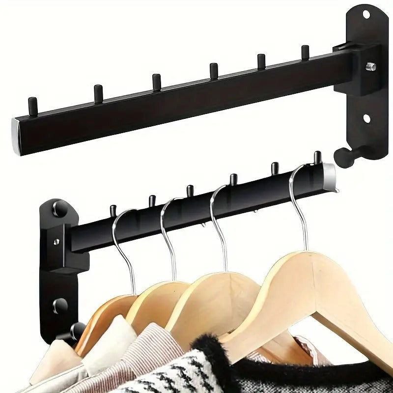 Stainless Steel Wall-Mounted Coat Rack with Swivel Arm