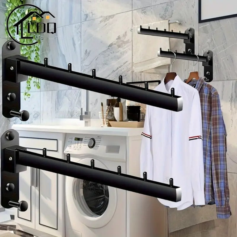 Stainless Steel Wall-Mounted Coat Rack with Swivel Arm
