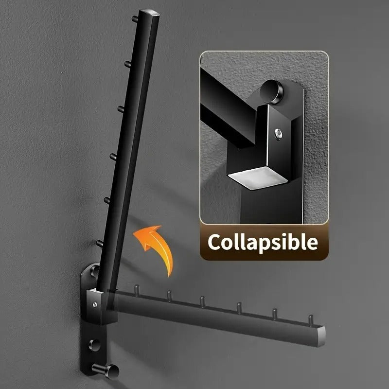 Stainless Steel Wall-Mounted Coat Rack with Swivel Arm