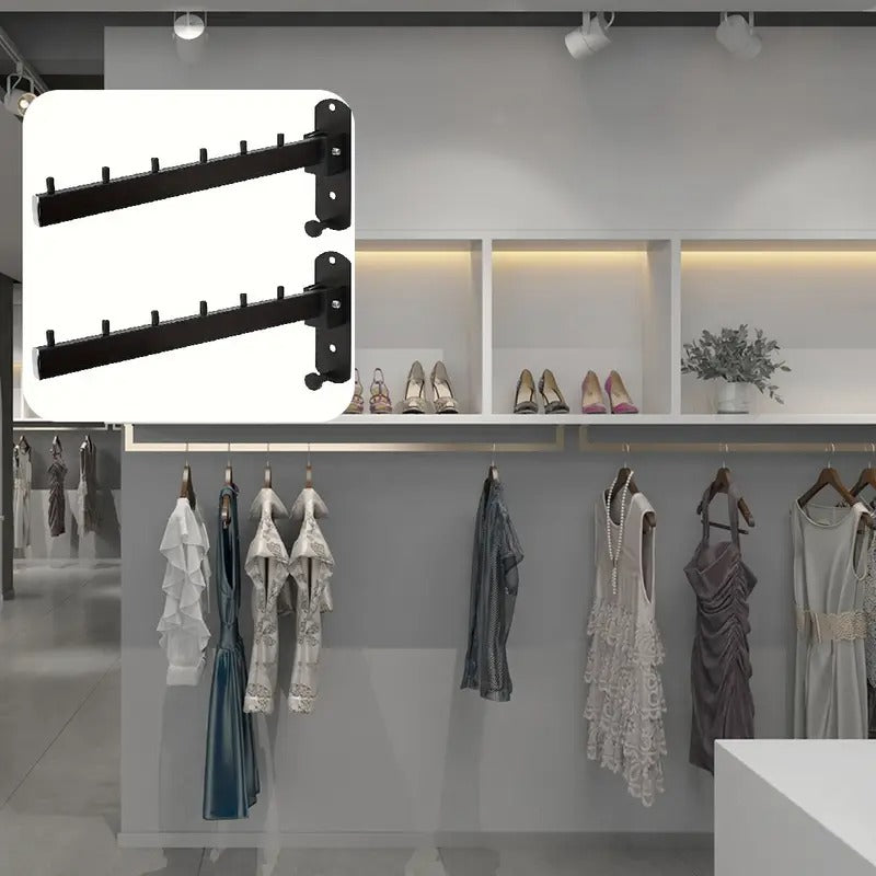Stainless Steel Wall-Mounted Coat Rack with Swivel Arm