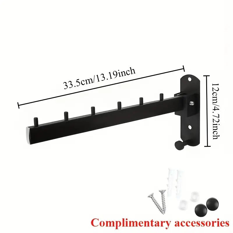 Stainless Steel Wall-Mounted Coat Rack with Swivel Arm
