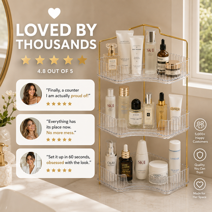Luxury 3-Tier Corner Organizer + FREE Drawer Organizer