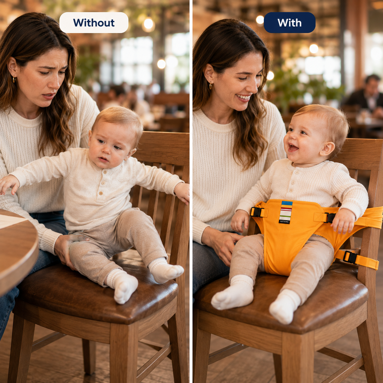 Baby Chair Safety Harness + FREE Non-Slip Suction Baby Plate