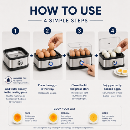 Fast egg cooker 2.0 + FREE egg peeler