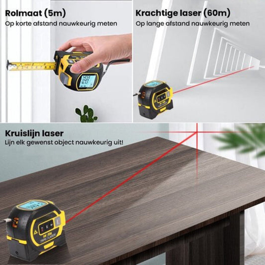 Stijlster Digitale Laser Rolmaat 3-in-1