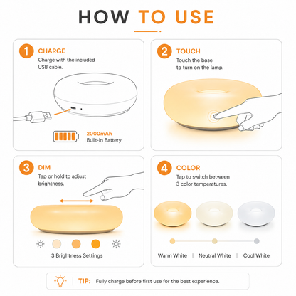 Dimmable Donut Lamp + FREE Organizer
