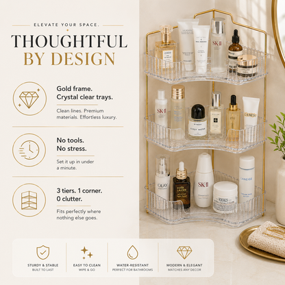 Luxury 3-Tier Corner Organizer + FREE Drawer Organizer