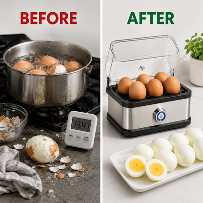 Fast egg cooker 2.0 + FREE egg peeler