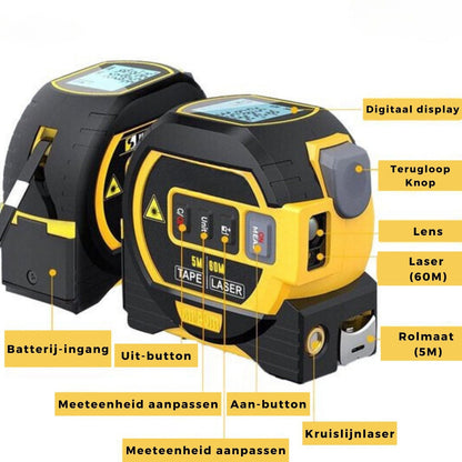 Stijlster Digitale Laser Rolmaat 3-in-1