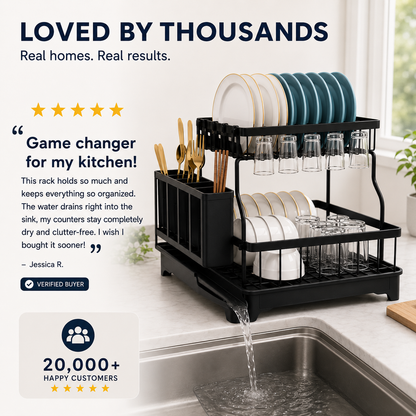 Foldable Over Sink Dish Rack + FREE Microfiber Towels