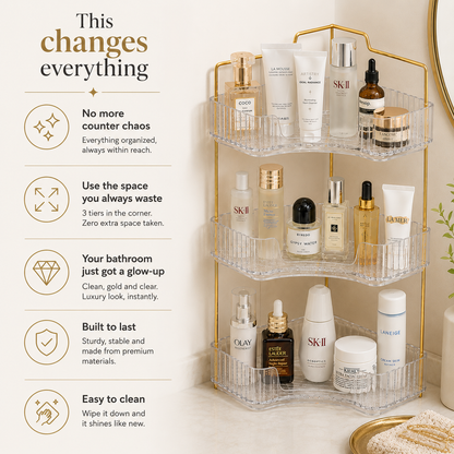 Luxury 3-Tier Corner Organizer + FREE Drawer Organizer