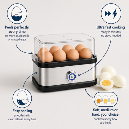 Fast egg cooker 2.0 + FREE egg peeler