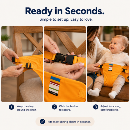 Baby Chair Safety Harness + FREE Non-Slip Suction Baby Plate
