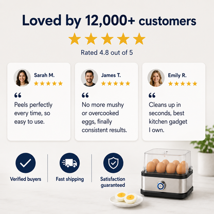 Fast egg cooker 2.0 + FREE egg peeler
