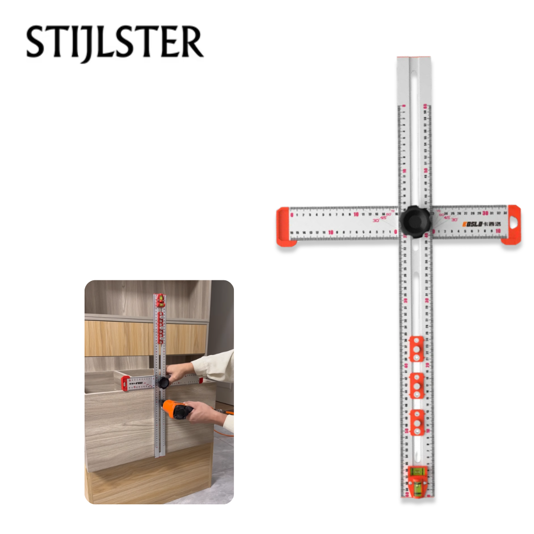 Stijlster 2-in-1 boorpositioneringsliniaal combinatie