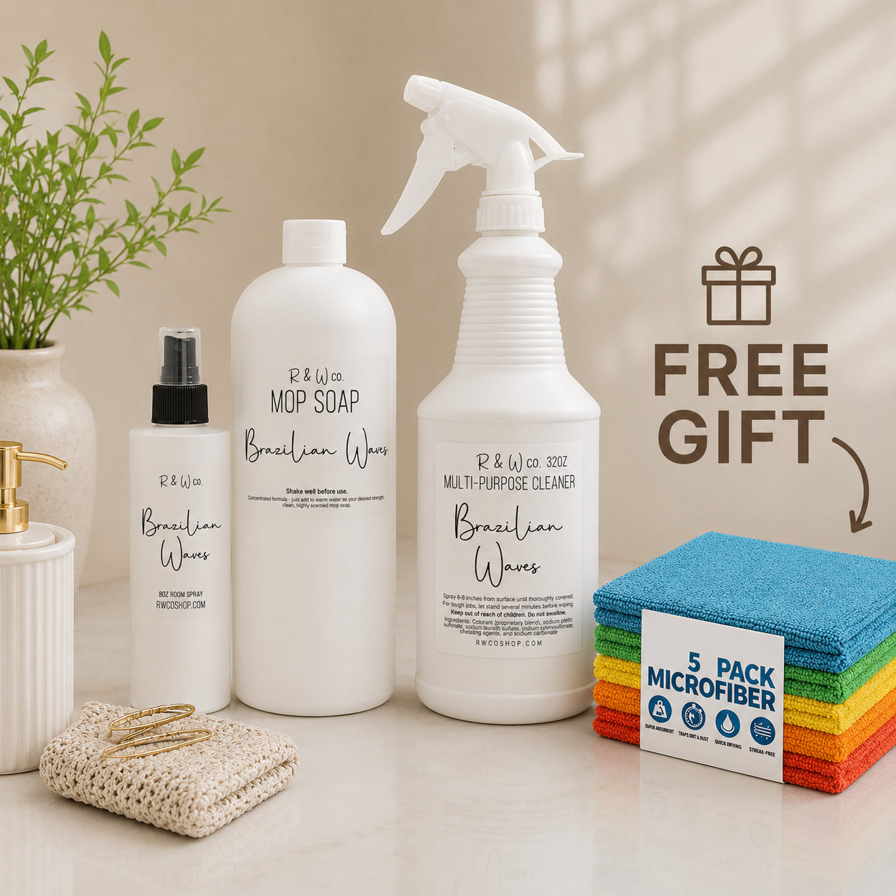 Reinigungstag-Set + KOSTENLOSE Mikrofaserhandtücher
