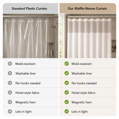 Waterproof Decorative Shower Curtain + FREE Microfiber Towels