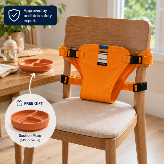 Baby Chair Safety Harness + FREE Non-Slip Suction Baby Plate