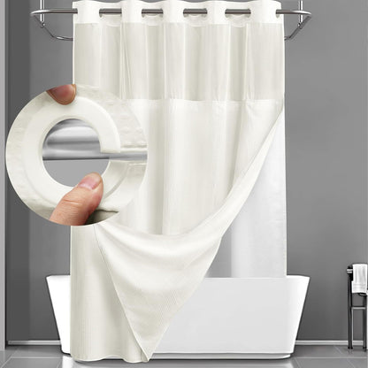 Waterproof Decorative Shower Curtain + FREE Microfiber Towels