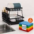 Foldable Over Sink Dish Rack + FREE Microfiber Towels