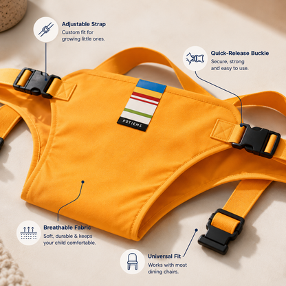Baby Chair Safety Harness + FREE Non-Slip Suction Baby Plate
