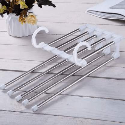 5-in-1 space-saving clothes hanger